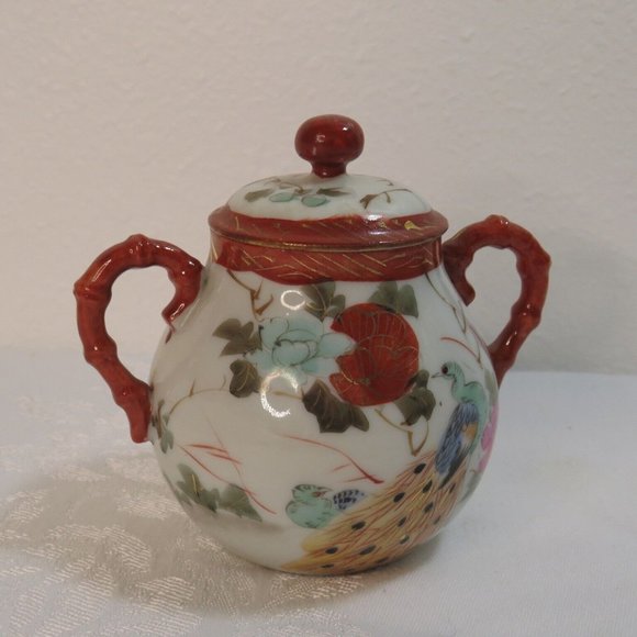 Antique Hand Painted Doubled Handled Bowl Japan - Picture 4 of 9